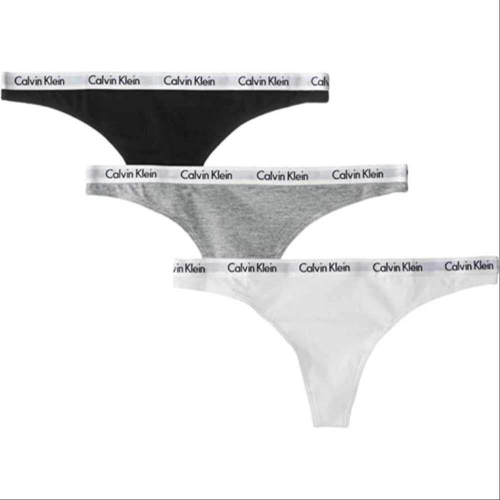 Calvin Klein Thong 3 Pack White, Gray & Black
